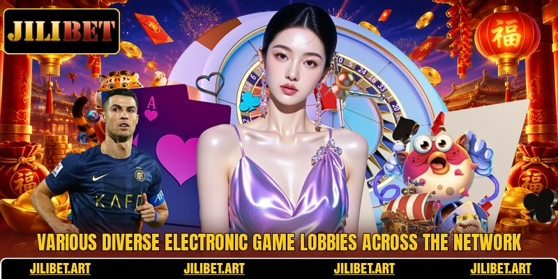 Various diverse electronic game lobbies across the network